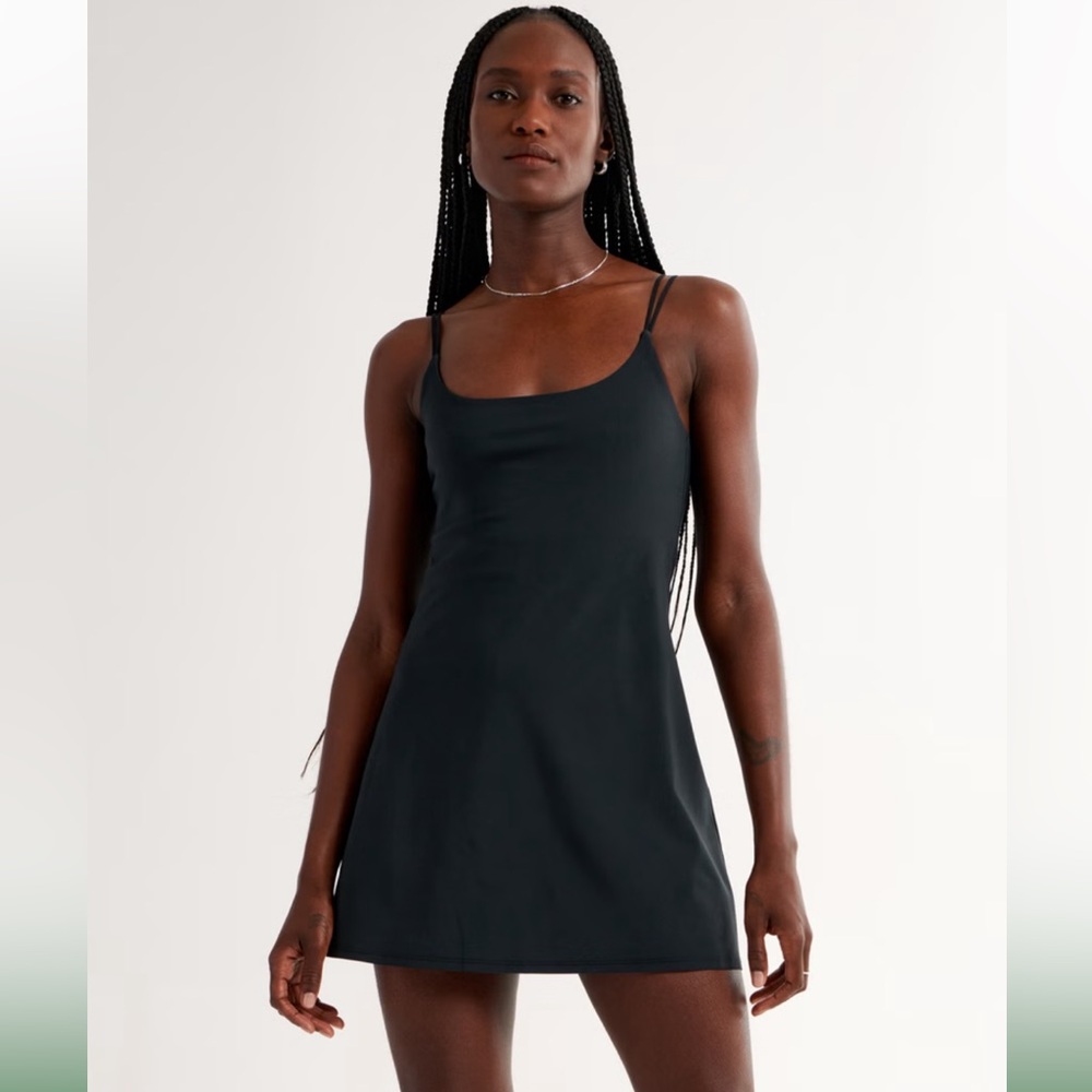 Wide Strap Travel V-Neck Mini Dress - Abercrombie